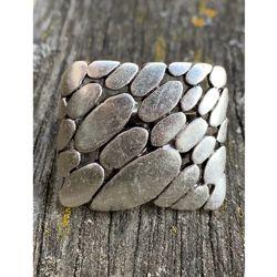 Adjustable Cobblestone Square Zinc Alloy Ring